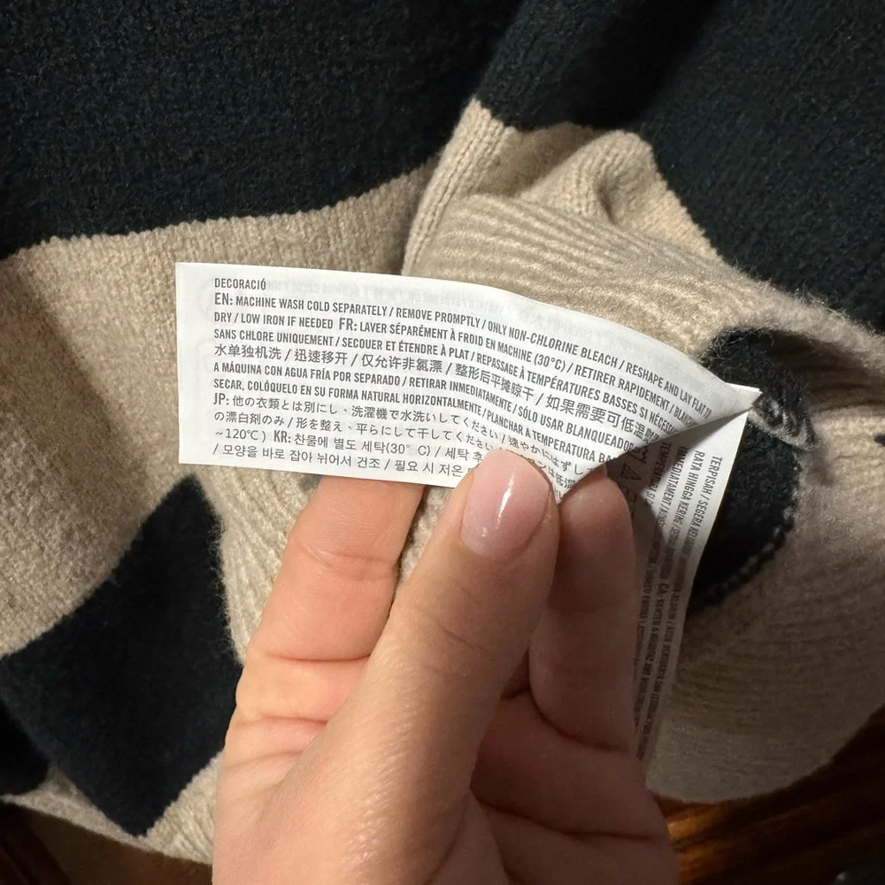 Abercrombie & Fitch Black and Cream Striped Madeline Crewneck Sweater - Picture 6 of 8